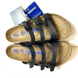 Birkenstock Womens EU 39 US 8 Florida Soft Footbed Birko-Flor Black Sandal Reg